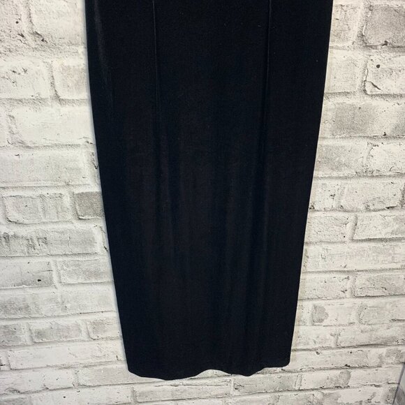 Vintage 90s Cleo Black Velvet Beaded Sleeveless Maxi Dress - Picture 4 of 15